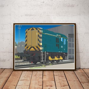 Digital art print of BR Class 08 at Warrington Arpley with personalisation available