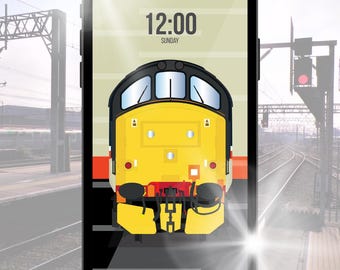 BR Class 37 Locomotive Phone Wallpaper | Intercity Railways Art (Digital Download)