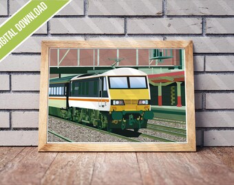 British Rail Class 90 Print – InterCity Livery Poster (Digital Download)