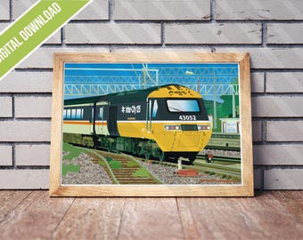 Intercity 125 Executive Livery Train Art Print | UK Railway Poster | Class 43 (Digital Download)