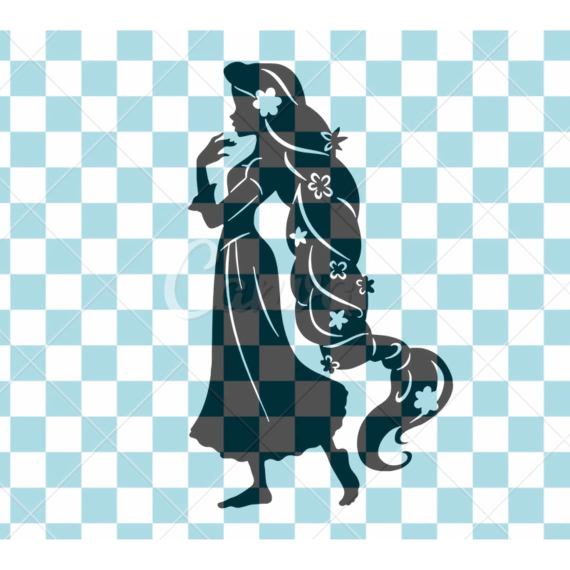 Rapunzel SVG Disney Tangled SVG Clip art Silhouette Digital | Etsy