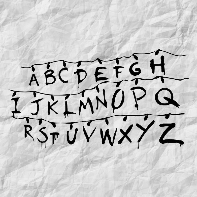 Download Stranger Things Alphabet Wall SVG DXF PNG Cut File | Etsy