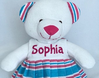 Stuffed Memory girl Bear made out of your baby's newborn receiving hospital blanket