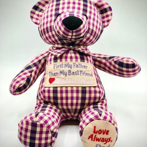 Personalized Memory Bear: Handcrafted Keepsake Plush from Cherished Clothing