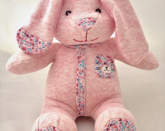 Keepsake Stuffed Bunny made out of your favorite baby or adult outfits or clothes