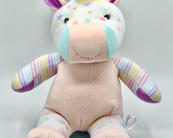 Keepsake Stuffed Unicorn made out of your favorite baby or adult outfits or clothes