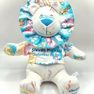 Stuffed Memory Lion made out of your baby's newborn receiving hospital blanket