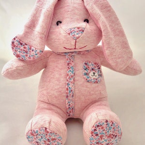 Custom Memory Bunny Made From Baby Clothes Keepsake Plush Stuffed Animal Memorial Sympathy Gift
