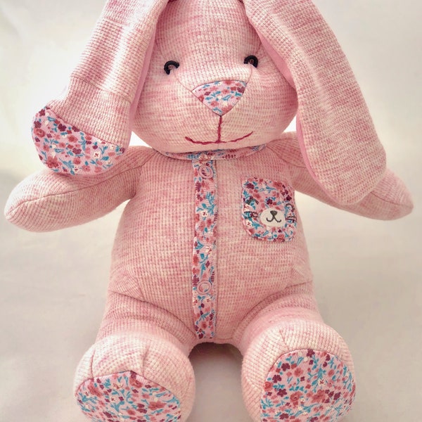 Keepsake Stuffed Bunny made out of your favorite baby or adult outfits or clothes