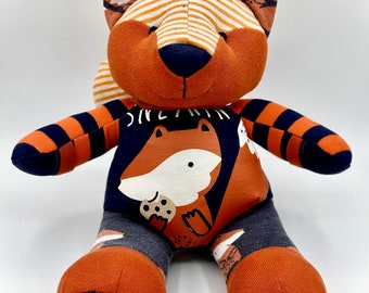 Stuffed Fox made out of your favorite baby or adult outfits or clothes