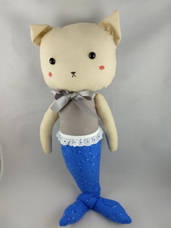 mermaid cat plush