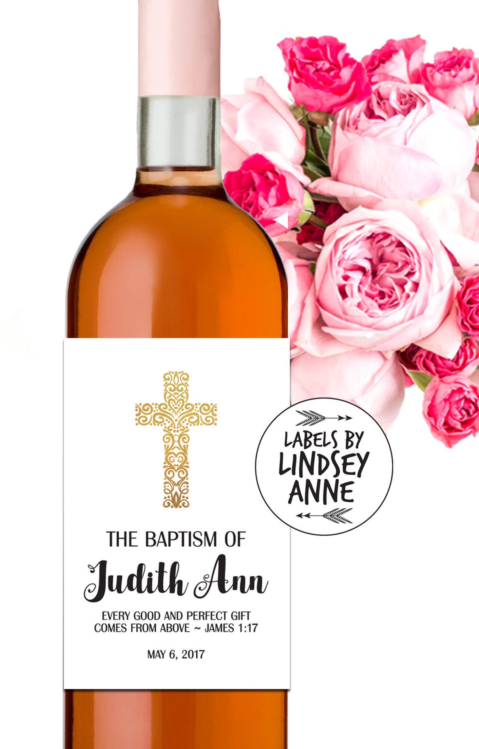 Baptism Wine Labels First Communion Wine Labels Dedication Etsy