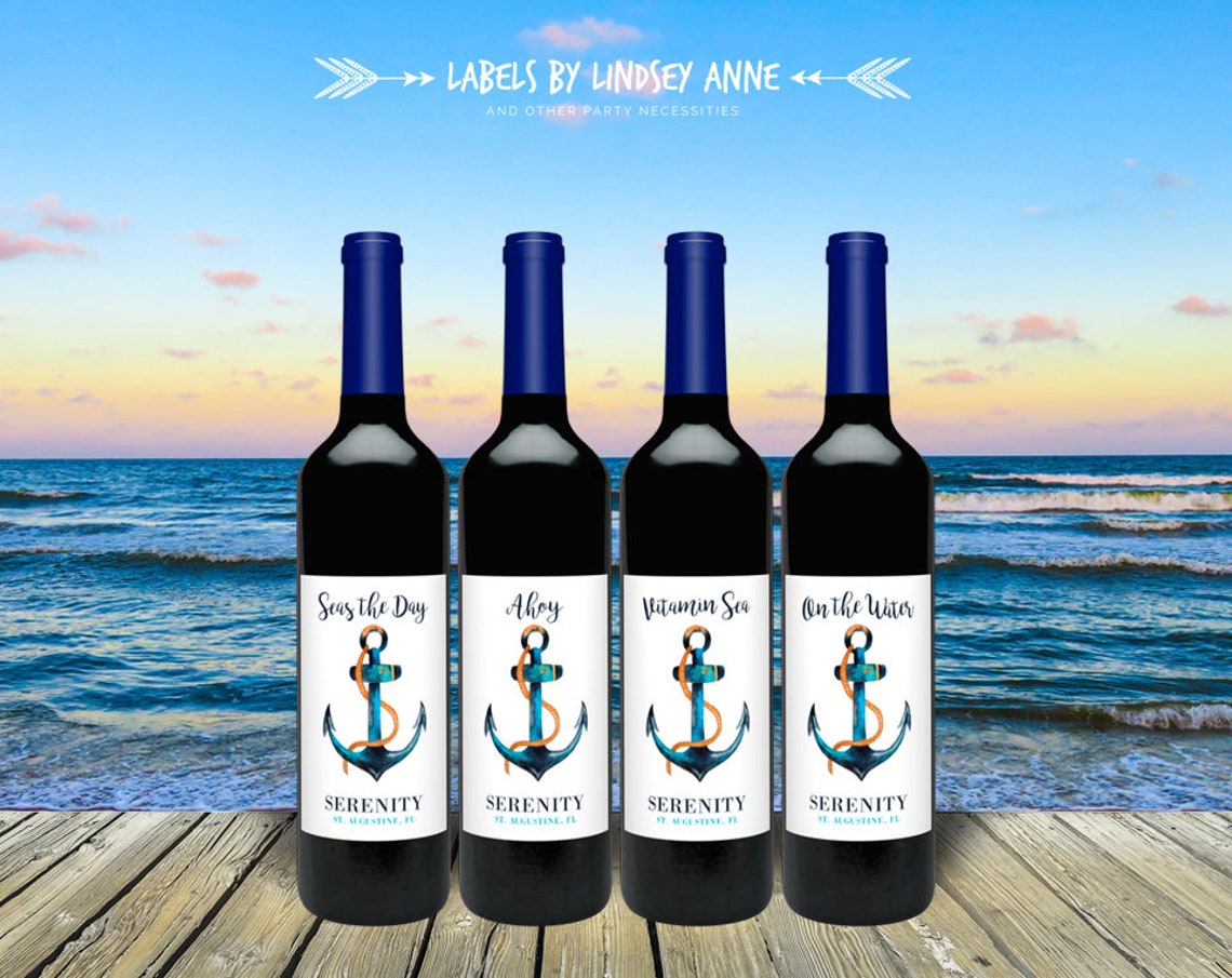 Boat Wine Labels Yacht Anchor Sailboat Pontoon Fishing - Etsy