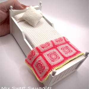 Dollhouse miniature crochet blanket