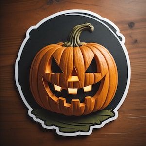 Spooky Jack-O&#39;-Lantern Halloween Sticker