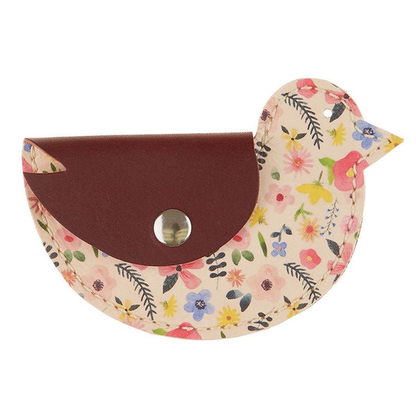 Wildflower Finished Leather Bird Coin Purse
