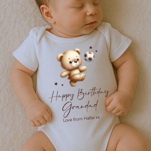 お誕生日おめでとうおじいちゃんベビーグロー、おじいちゃんの1歳の誕生日、祖父母へのプレゼント、おじいちゃんの誕生日、おじいちゃんの誕生日、スリープスーツベストボディスーツ