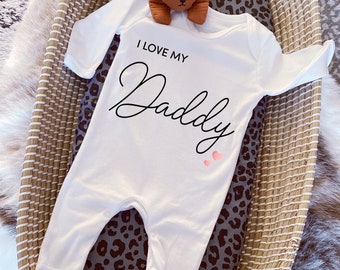 I Love My Daddy Baby Vest, Personalised Babygrow, Daddy Babygrow, Newborn Pregnancy Announcement Gift, Going to be a Daddy, New Dad Gift