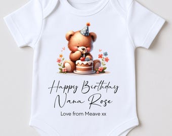 Bonnet d'enfant joyeux anniversaire, 1er anniversaire de ma grand-mère, cadeau d'anniversaire grand-parent, anniversaire grand-mère, anniversaire grand-mère, pyjama gilet