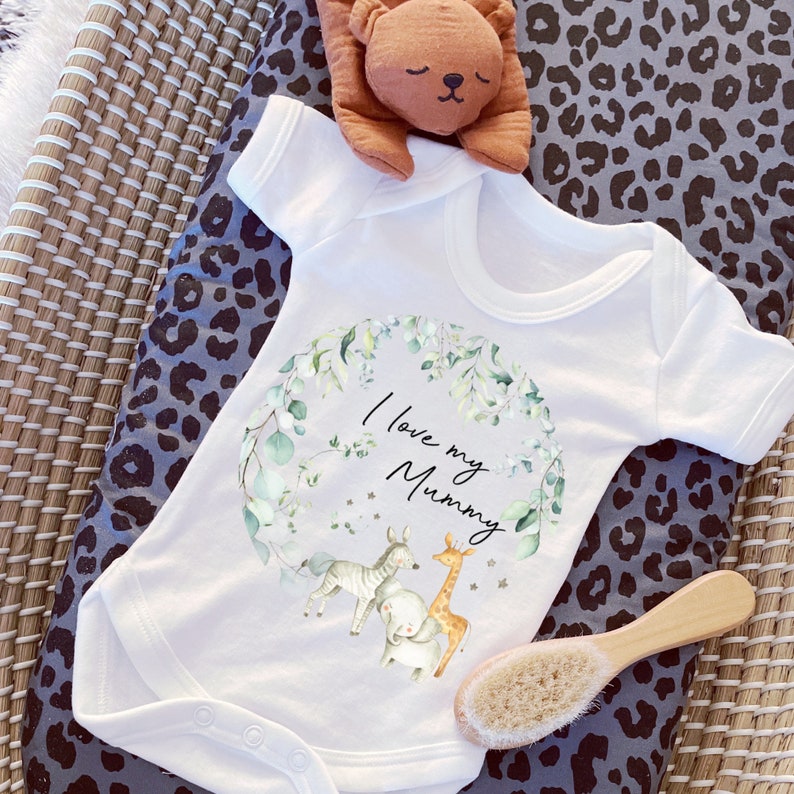 I Love My Mummy Baby Vest, Personalised Babygrow, Mummy Babygrow, Newborn Pregnancy Announcement Gift, Going to be a Mummy, New Mum Gift image 2