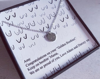 Gold Breastfeeding Necklace, Breast Milk Jewelry, Valentine’s Day, Midwife Gift, Breastfeeding Gift