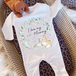 I Love My Mummy Baby Vest, Personalised Babygrow, Mummy Babygrow, Newborn Pregnancy Announcement Gift, Going to be a Mummy, New Mum Gift image 1