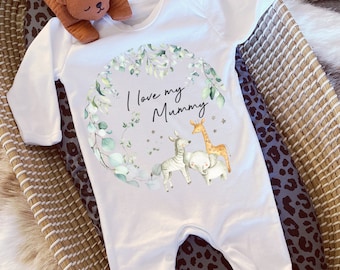 Me encanta mi chaleco de bebé mamá, babygrow personalizado, momia babygrow, regalo de anuncio de embarazo recién nacido, va a ser mamá, regalo de nueva mamá