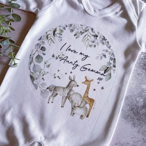 I Love My Nana Baby Vest, Personalised Babygrow, Nanny Babygrow, Newborn Pregnancy Announcement Gift, Going to be a Grandma, Grandparent Gif image 2