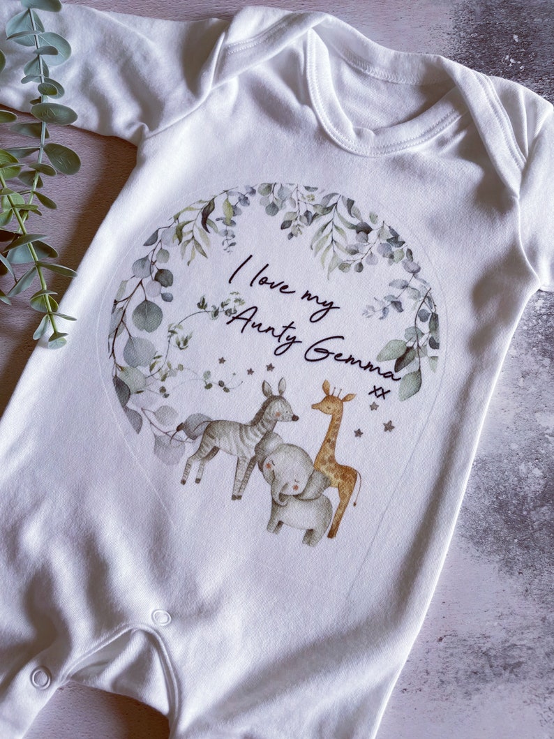 I Love My Nana Baby Vest, Personalised Babygrow, Nanny Babygrow, Newborn Pregnancy Announcement Gift, Going to be a Grandma, Grandparent Gif image 2