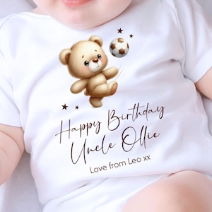 ハッピーバースデーおじさんベビーグロー、おじさんとしての1歳の誕生日、新しいおじさんへのプレゼント、おじさんの誕生日、おじさんの誕生日、スリープスーツベストボディスーツの誕生日