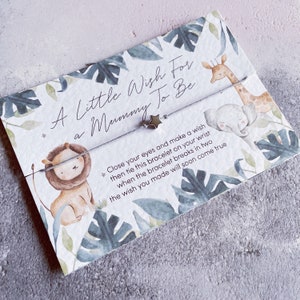 Safari Wish bracelet, Mum to Be wish bracelet, New Mum, Mummy To Be, baby shower gift, pregnancy gift, new baby gift, new mum jungle