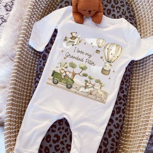I Love My Grandad Baby Vest, Personalised Gramps Body vest, Newborn Pregnancy Announcement, Going to be a Grandad, Grandad Announcement baby