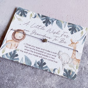 Grandma To Be Card, Wish Bracelet Grandma to Be, New Grandma Card, Gift Card For Grandma To Be, Pregnancy Reveal, Grandparent Annonce