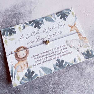 Wunscharmband Große Schwester zu sein, Geschwister zu sein Geschenk, Baby Shower Geschenk, Schwangerschaft Geschenk, neues Baby Geschenk, neue Mama Geschenk, Baby Shower, Mama zu sein