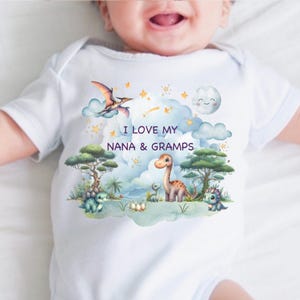 I Love My grandparents Baby Vest, Personalised Nan Bodysuit, Newborn Pregnancy Announcement, Going to be a Grandparent, Baby Announcement