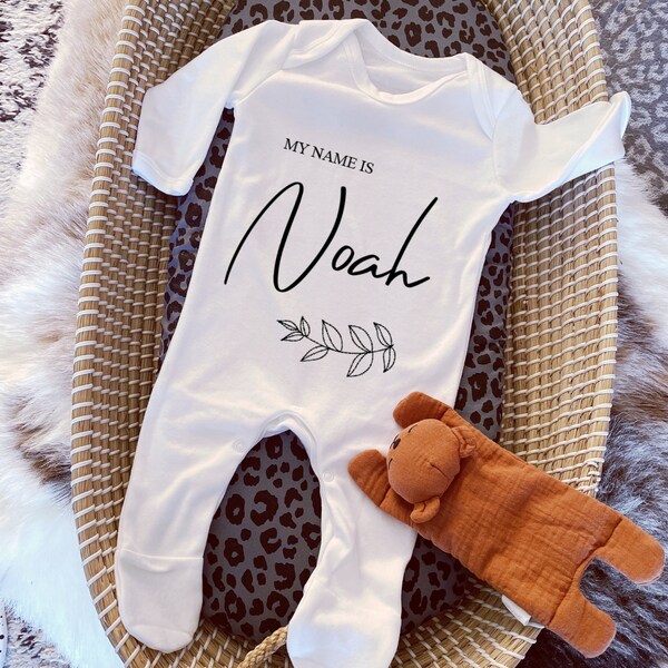 Baby Boy Coming Home Outfit, Newborn Boy Coming Home outfit, Personalized coming home outfit, Personalised Baby Announcement, Baby Name Gift