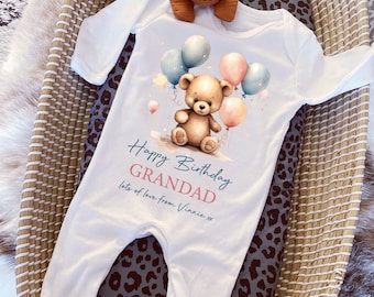 Happy Birthday Grandad Babygrow, 1st Birthday as My Grandpa, Grandparent Gift, Gramps Birthday, Grandad Birthday, Sleepsuit Vest Bodysuit