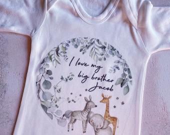 Personalized "I Love My Big Brother" Baby Vest: Pregnancy Announcement Gift