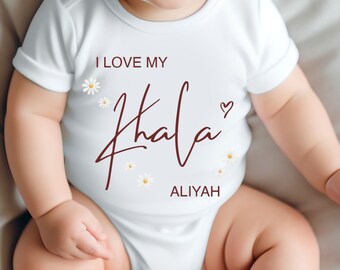 I Love My Auntie Baby Vest, Personalised Babygrow, Aunty Babygrow, Newborn Pregnancy Announcement Gift, Going to be a Khala , Khala Gift