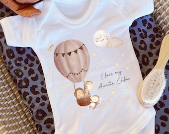 Ich liebe meine Tante Baby Weste, personalisierte Babygrow, Tante Babygrow, Neugeborenen Schwangerschaft Ankündigung Geschenk, eine Tante, Tante Geschenk sein