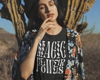 Magic Flowers T-Shirt | Black & White | Witchy