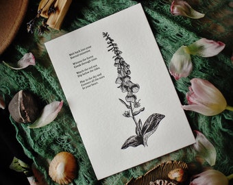 Impresión tipográfica Foxglove de 5" x 7"