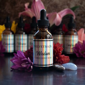 Wisdom Flower Essence Blend + Guidebook and Plant Ally Talisman Card Pull | Daffodil Lavender Passionflower Rose Geranium