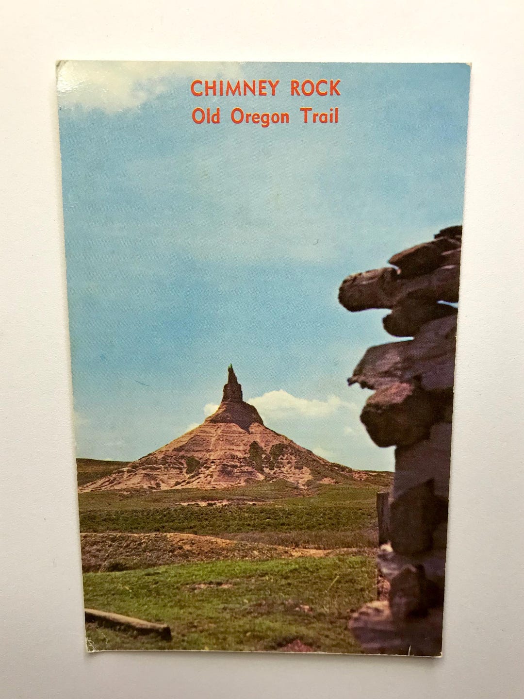 Vintage 1970s Oregon Trail - Chimney Rock Nebraska Geological Formation ...