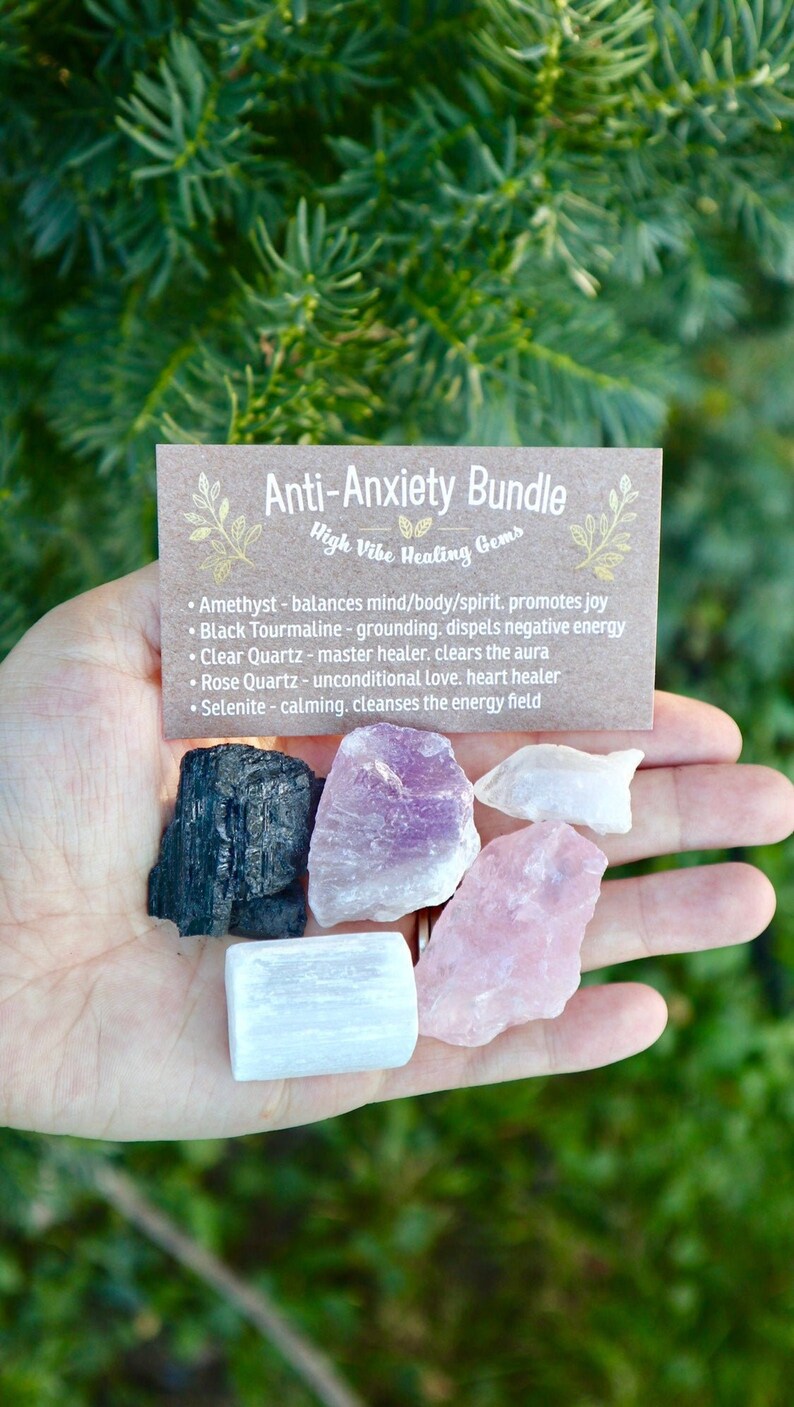 AntiAnxiety Crystal Bundle Crystals for Anxiety Raw Crystal Etsy