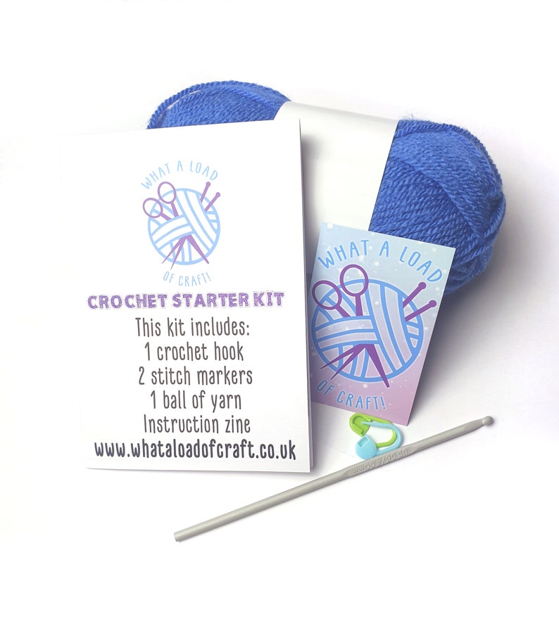 Crochet Beginner Kit Granny Square tutorial and yarn