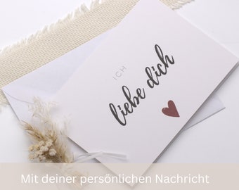 Grußkarte "Ich liebe dich", Klappkarte zum Hochzeitstag, Jahrestag oder Geburtstag
