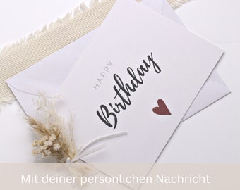 Geburtstagskarte "Happy Birthday", Klappkarte zum Geburtstag, Postkarte, inkl. Umschlag