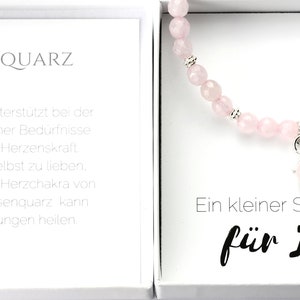 Rosenquarz-Armband mit Schutzengel Silber, schönes Geschenk zur Kommunion Bild 8