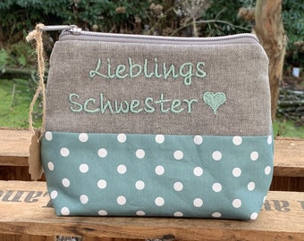 Lieblings Schwester // Schminktasche // Kosmetiktäschchen // Kulturbeutel // Schminktäschchen